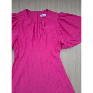 Calvin Klein Women's Bright Pink Textured Flutter Sleeve Dress Size 4